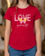 تیشرت آستین سرخود LOVE زنانه - تصویر 2