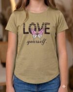 تیشرت آستین سرخود LOVE زنانه - تصویر 3
