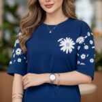 تیشرت آستین گل قواره دار - تصویر 2